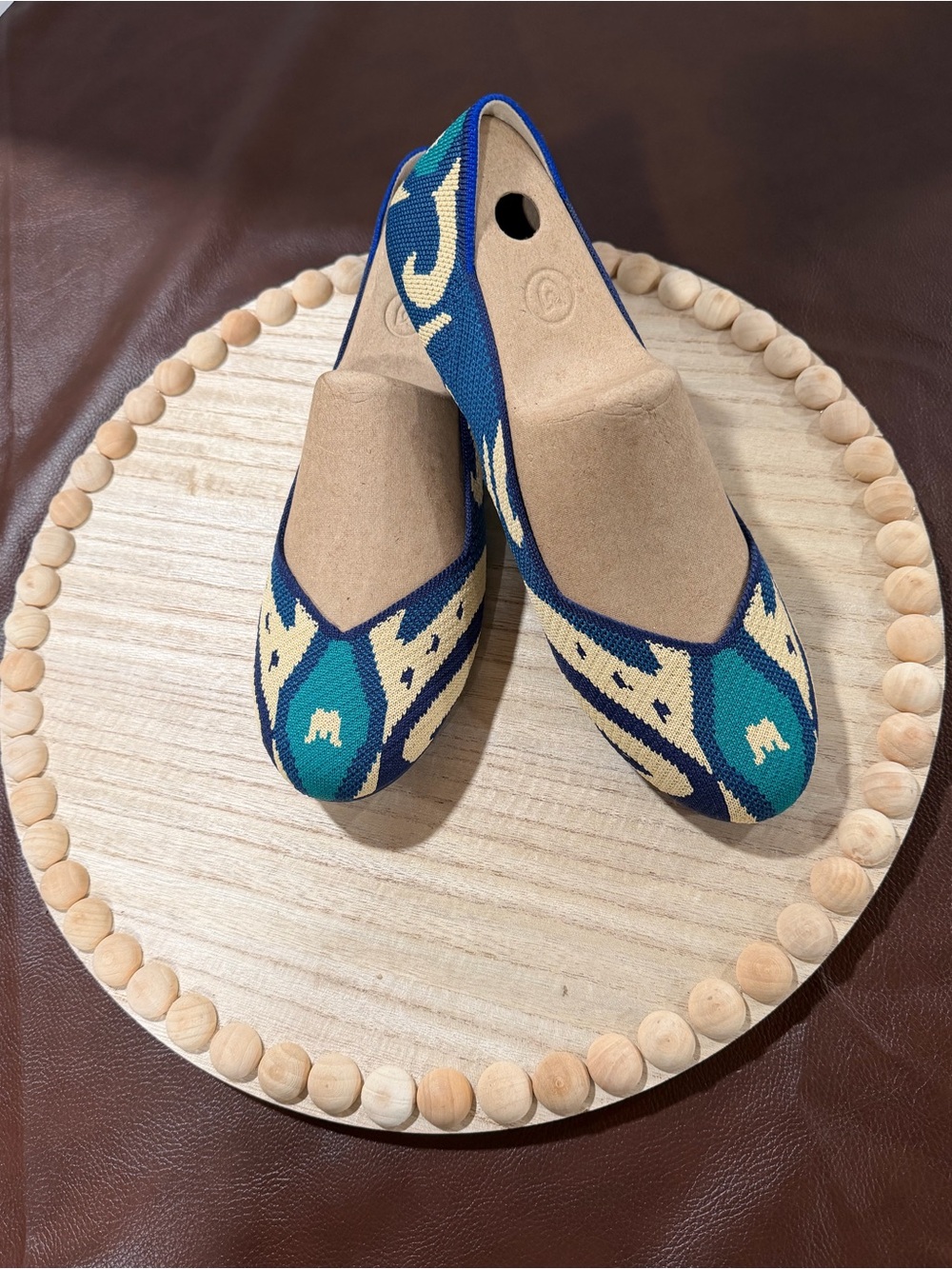 Rothy’s The Point Moroccan Green Ikat Flats Women’s Size 10 Retired